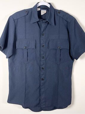 Workrite Men Fire Service Short Sleeve Navy Shirt Size Medium Nomex IIIA Aramid
